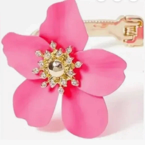 Lilly Pulitzer NWT IN BAG! ‘Roxie Pink’ Orchid Flower Bracelet - Picture 5 of 9